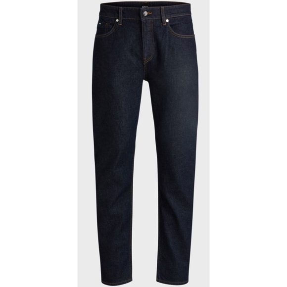 Size 38x36 Hugo Boss Maine Regular Fit Tall Comfort Stretch Denim in Dark Blue - Picture 3 of 10